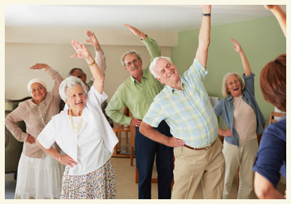 Seniors doing Exercise during exercise class